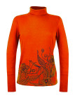 OGALO SH1005O - Tee-shirt col roulé orange en coton stretch