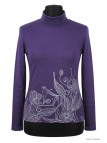 OGALO SH1005V - Tee-shirt col roulé violet en coton stretch