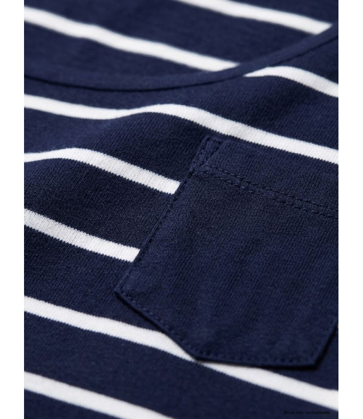 MAYFLOWER DARCY1 - Tee-shirt manches 3/4 marine rayé blanc