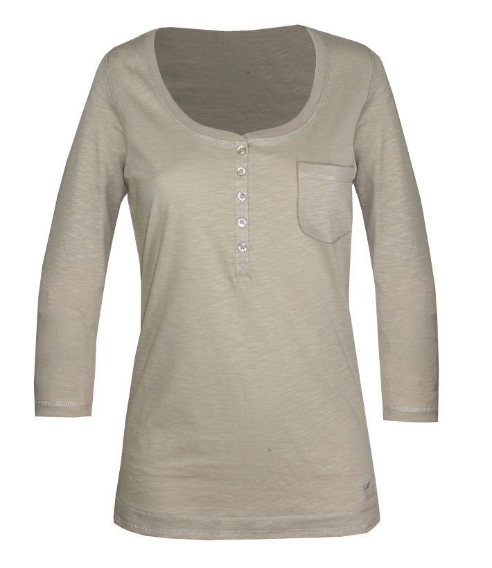 MAYFLOWER DIMITRI2 - Tee-shirt beige manches 3/4 coton flammé