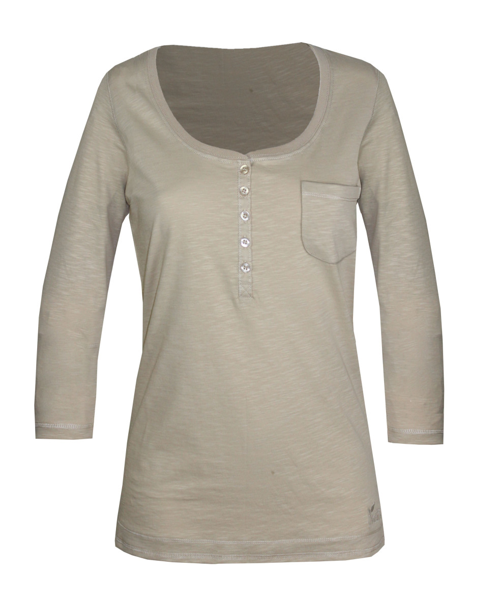 MAYFLOWER DIMITRI2 - Tee-shirt beige manches 3/4 coton flammé