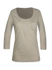 MAYFLOWER DIMITRI2 - Tee-shirt beige manches 3/4 coton flammé
