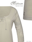 MAYFLOWER DOUGLAS2 - Tee-shirt beige manches 3/4 col à lacets