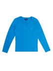 MAYFLOWER CHINA4B - Tee-shirt Manches Longues Bleu & Poche