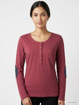 MAYFLOWER CLOE1B - Tee-shirt Manches Longues Brique & Rouge