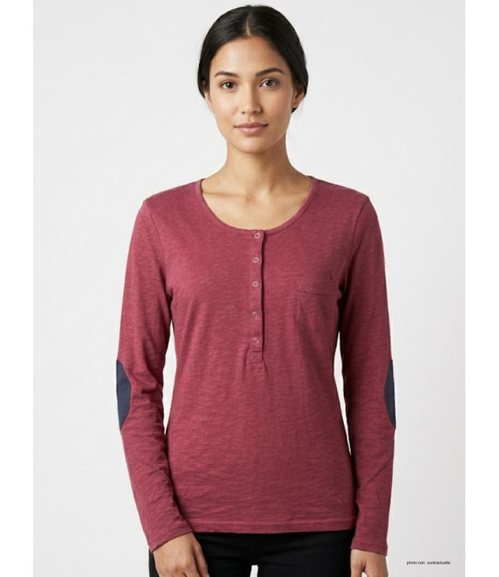 MAYFLOWER CLOE1B - Tee-shirt Manches Longues Brique & Rouge