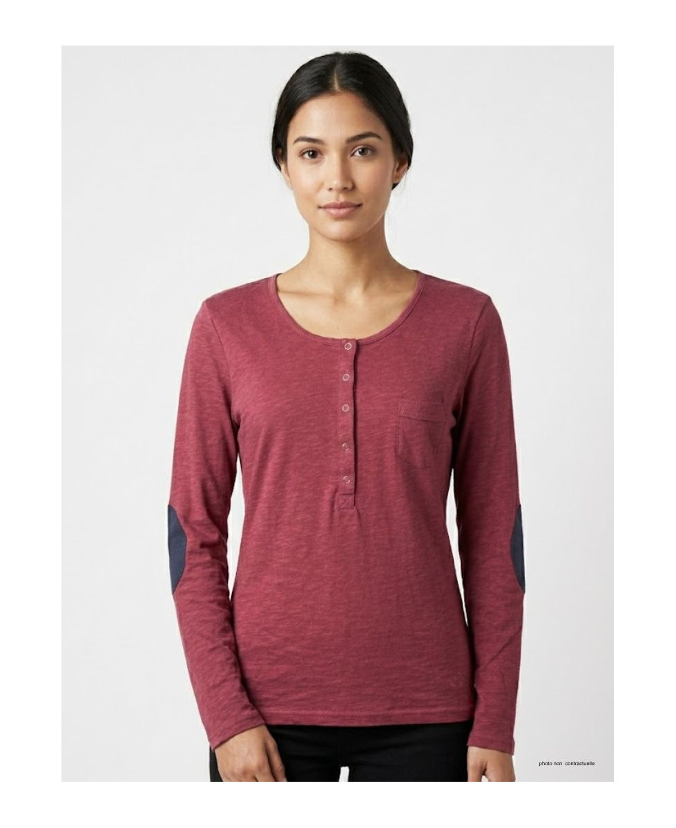 MAYFLOWER CLOE1B - Tee-shirt Manches Longues Brique & Rouge