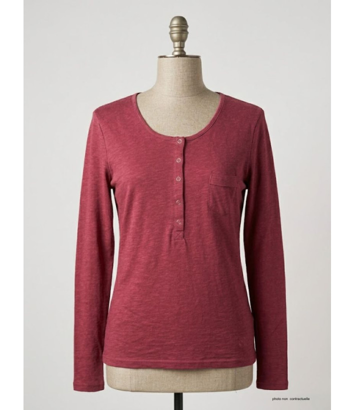 MAYFLOWER CLOE1B - Tee-shirt Manches Longues Brique & Rouge
