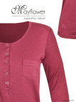 MAYFLOWER CLOE1B - Tee-shirt Manches Longues Brique & Rouge
