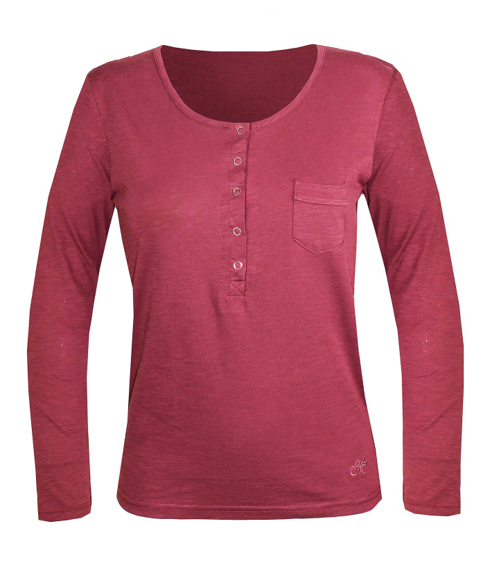 MAYFLOWER CLOE1B - Tee-shirt Manches Longues Brique & Rouge