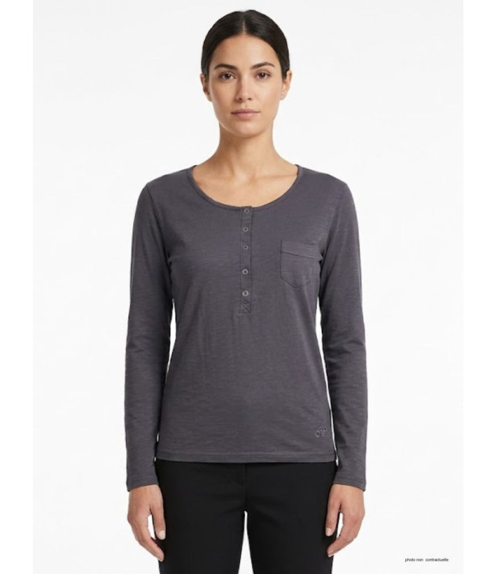 MAYFLOWER CLOE3G - Tee-shirt Manches Longues Gris Ardoise