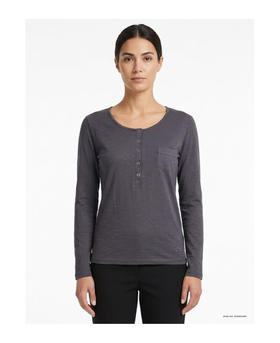 MAYFLOWER CLOE3G - Tee-shirt Manches Longues Gris Ardoise