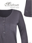 MAYFLOWER CLOE3G - Tee-shirt Manches Longues Gris Ardoise