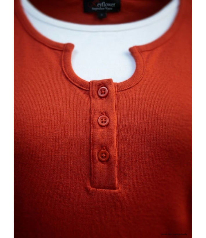 MAYFLOWER CLUB2R : Tee-shirt Rouge Fantaisie Effet 2 en 1