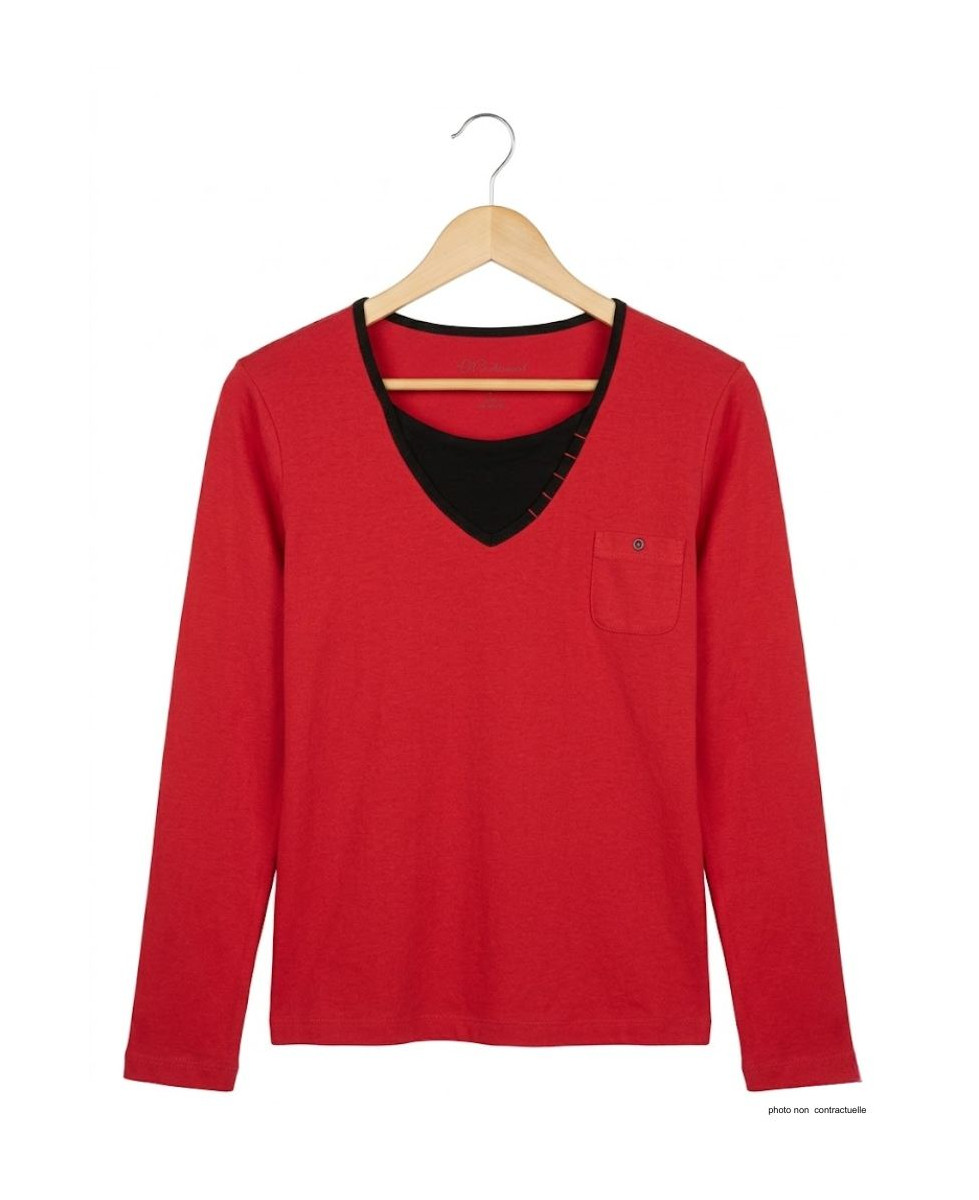 AXONE COCCOUN1R Grande Taille 46-52 : Tee-shirt Rouge 2-en-1