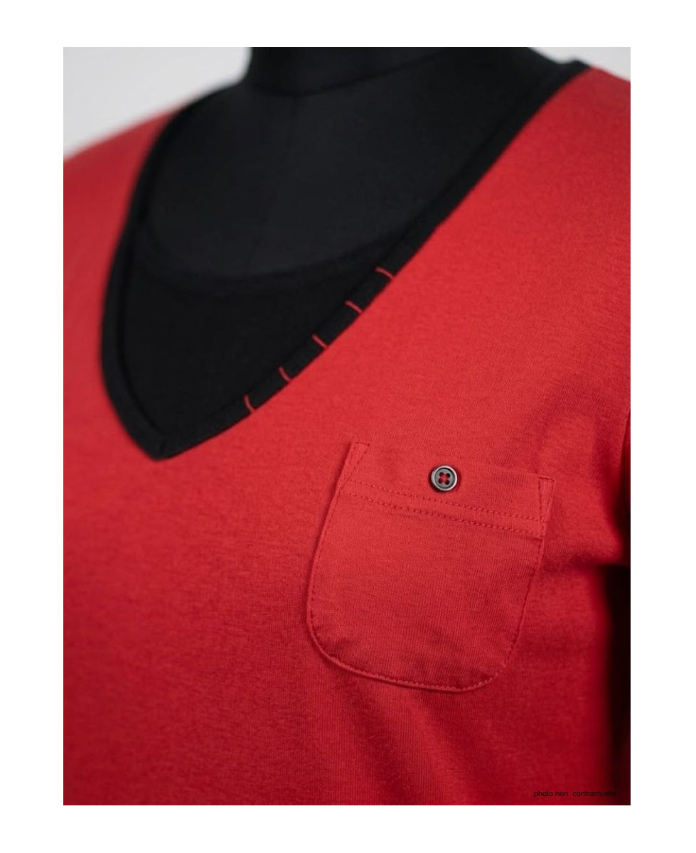 AXONE COCCOUN1R Grande Taille 46-52 : Tee-shirt Rouge 2-en-1