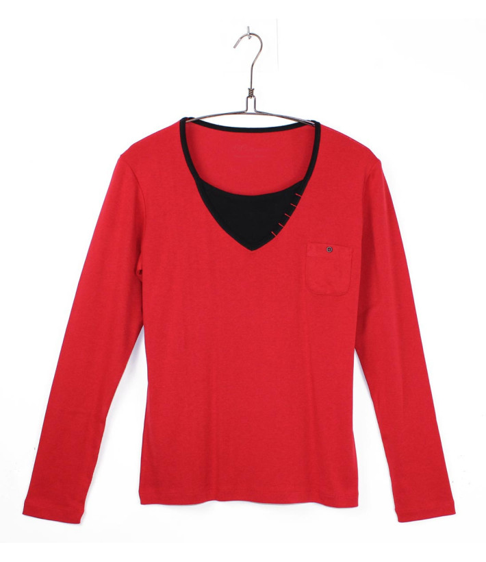 AXONE COCCOUN1R Grande Taille 46-52 : Tee-shirt Rouge 2-en-1