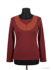 AXONE COREE1B : Tee-shirt Bordeaux Orange Grande Taille 46-52