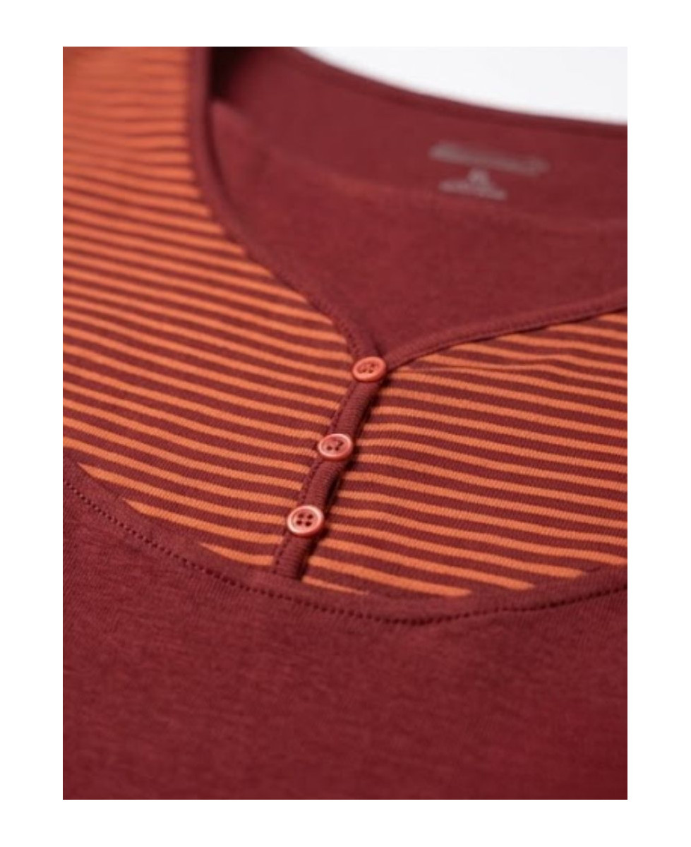 AXONE COREE1B : Tee-shirt Bordeaux Orange Grande Taille 46-52
