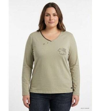 Tee-shirt AXONE DONA1B Beige : Imprimé Fantaisie Grande Taille