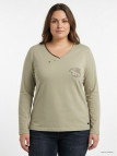 Tee-shirt AXONE DONA1B Beige : Imprimé Fantaisie Grande Taille