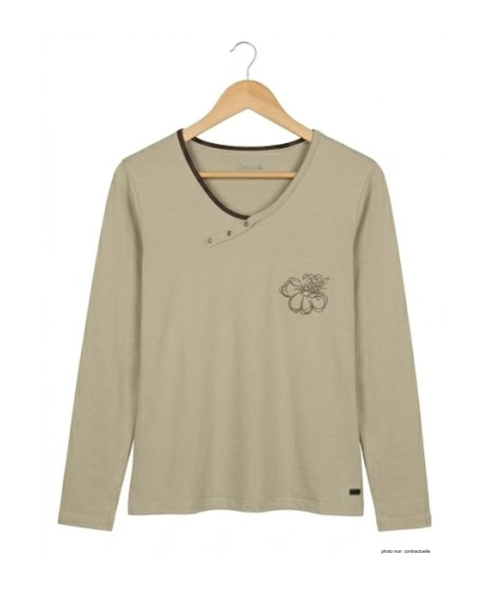 Tee-shirt AXONE DONA1B Beige : Imprimé Fantaisie Grande Taille