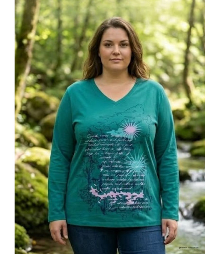 AXONE SH1063V : Tee-shirt Vert Sérigraphie Placée 46-52