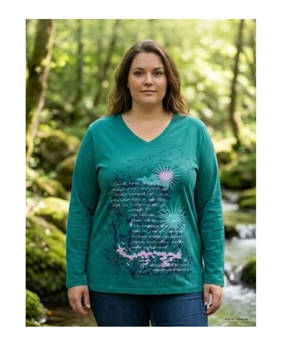 AXONE SH1063V : Tee-shirt Vert Sérigraphie Placée 46-52