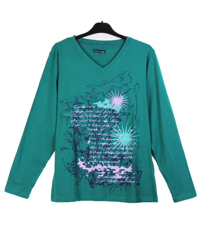 AXONE SH1063V : Tee-shirt Vert Sérigraphie Placée 46-52