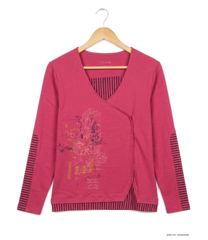 Tunique AXONE DUPLEX2F Fuchsia & Rayures Marine 46-52