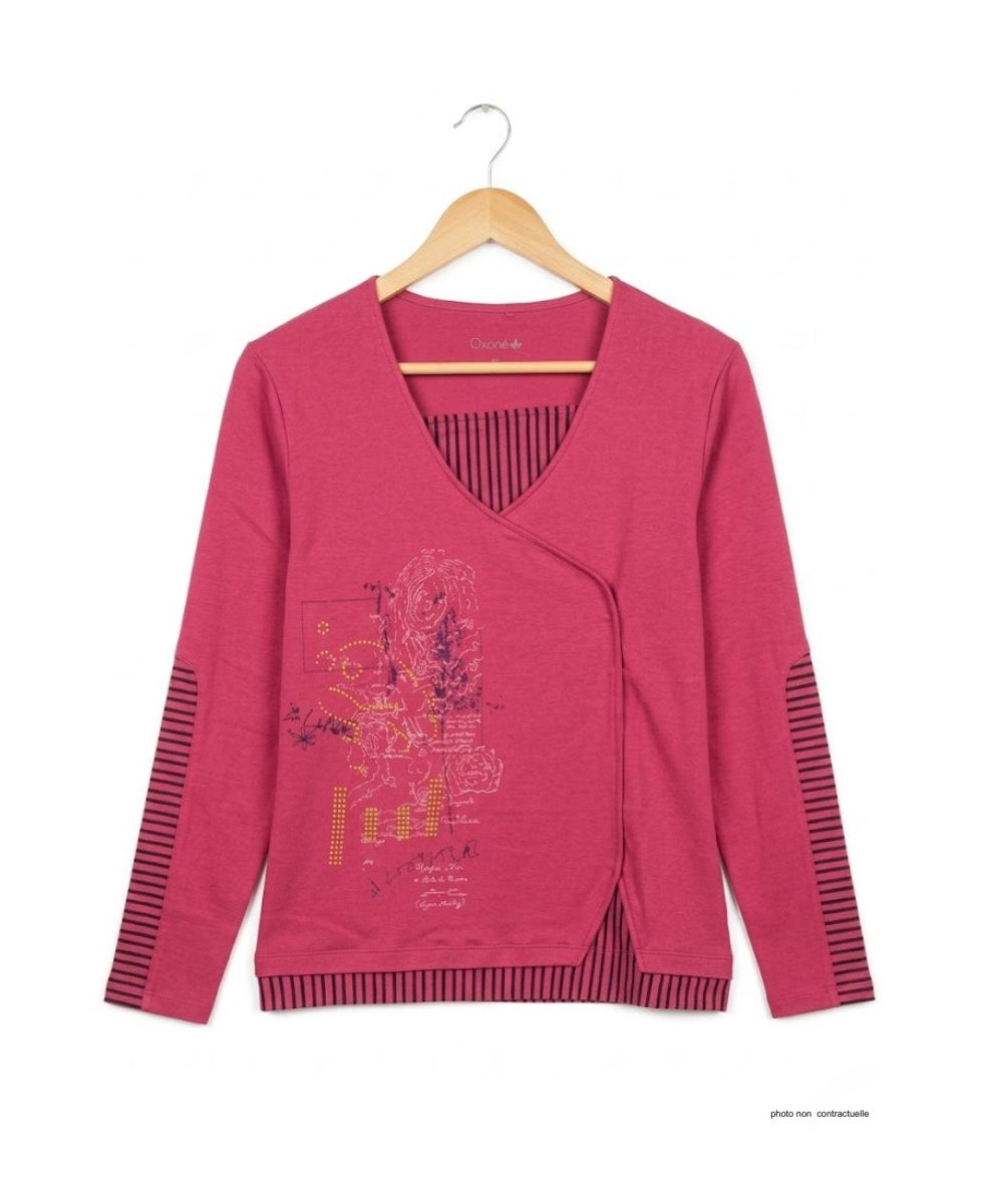 Tunique AXONE DUPLEX2F Fuchsia & Rayures Marine 46-52