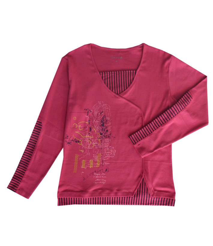 Tunique AXONE DUPLEX2F Fuchsia & Rayures Marine 46-52