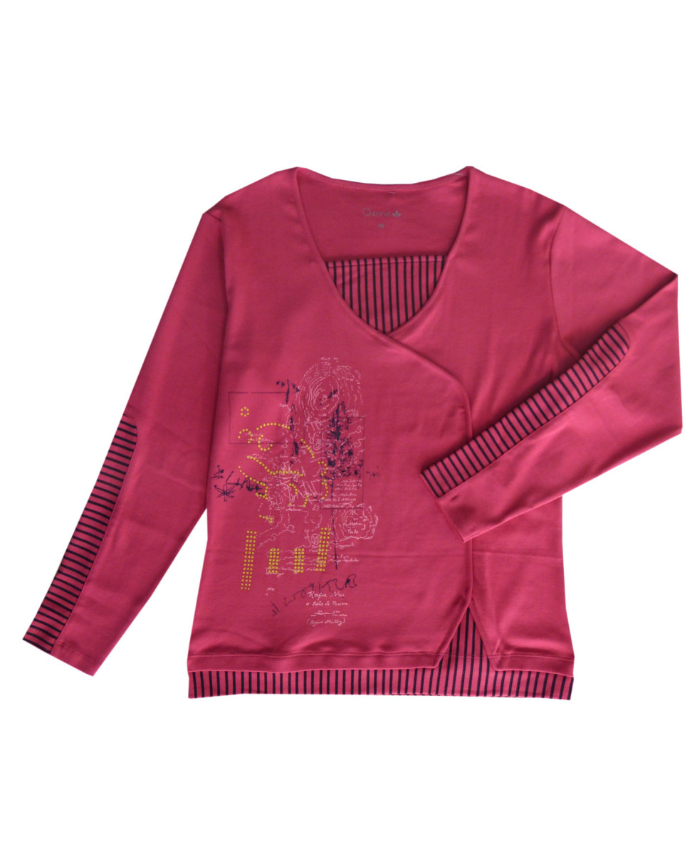 Tunique AXONE DUPLEX2F Fuchsia & Rayures Marine 46-52