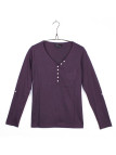 MAYFLOWER COUGAR1P : Tee-shirt manches longues prune confort
