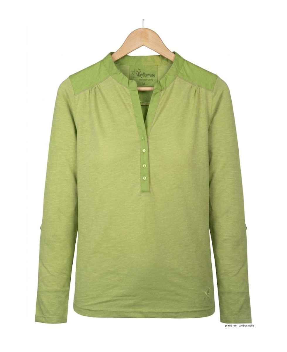 MAYFLOWER DIMAGO3 : Tee-shirt manches longues bi-matière vert