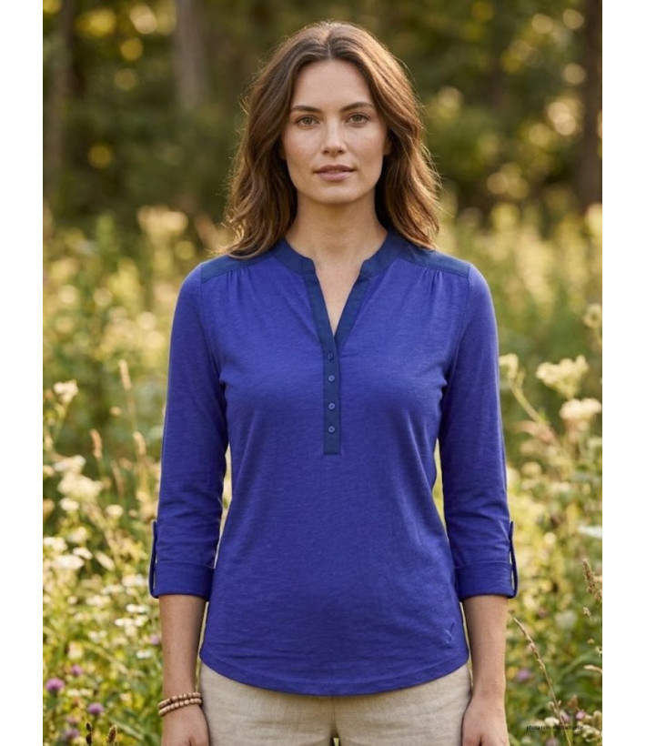 MAYFLOWER DIMAGO5 : Tee-shirt manches longues bleu bi-matière