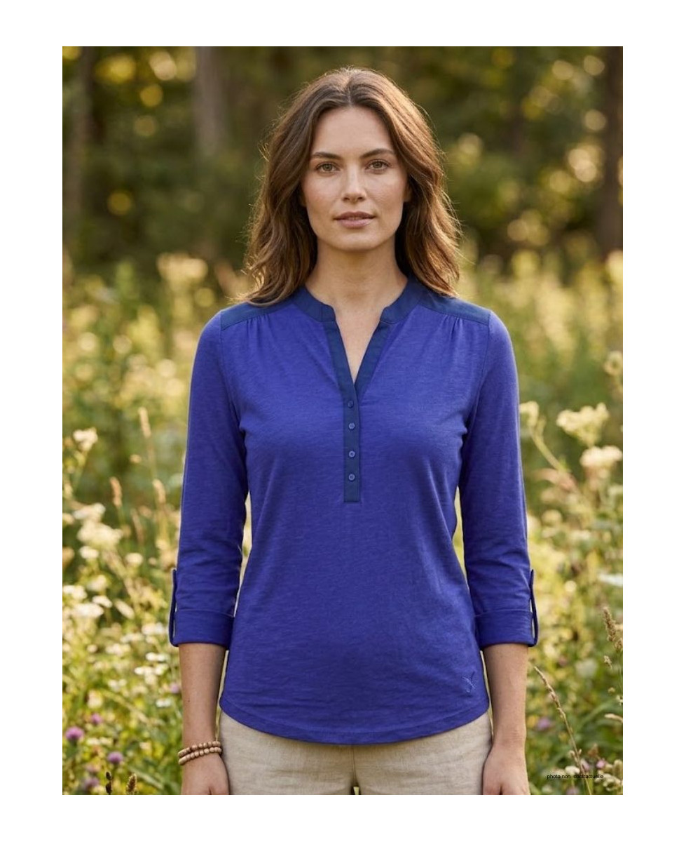 MAYFLOWER DIMAGO5 : Tee-shirt manches longues bleu bi-matière