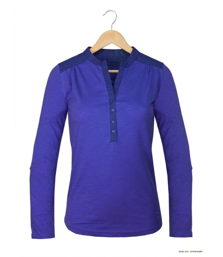 MAYFLOWER DIMAGO5 : Tee-shirt manches longues bleu bi-matière