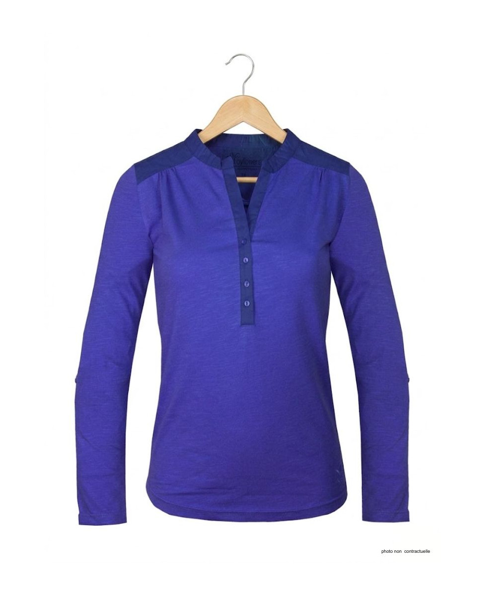 MAYFLOWER DIMAGO5 : Tee-shirt manches longues bleu bi-matière