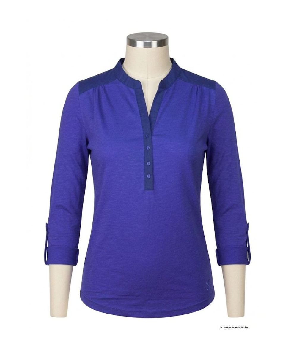 MAYFLOWER DIMAGO5 : Tee-shirt manches longues bleu bi-matière