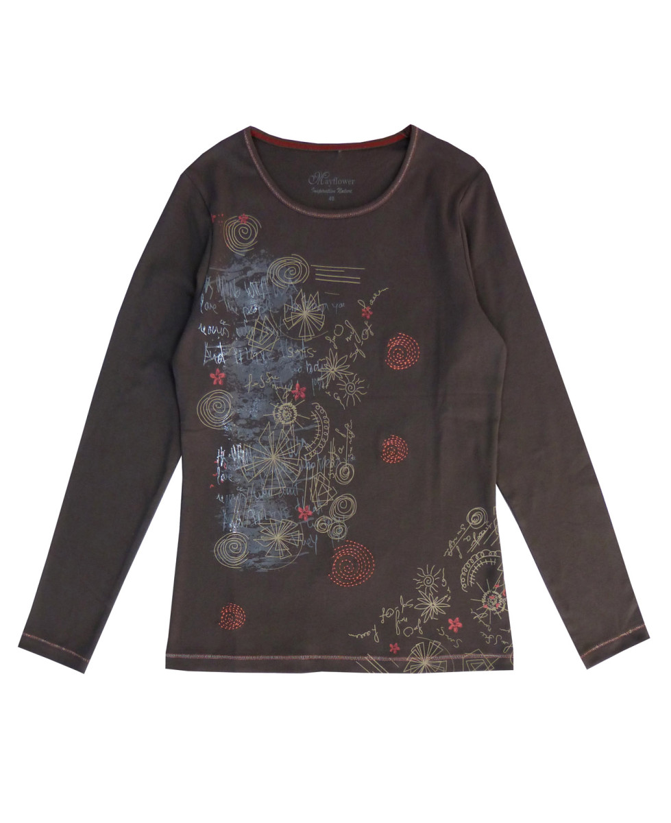 Tee-shirt MAYFLOWER DISCO2T - Manches longues coton & imprimé