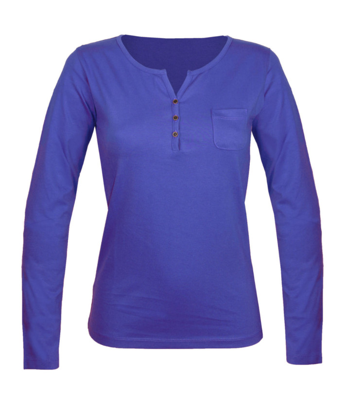 Tee-shirt MAYFLOWER NABAB1 - Manches longues col tunisien bleu