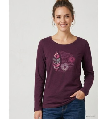 Tee-shirt MAYFLOWER NACHO2 - Manches longues violet sérigraphié
