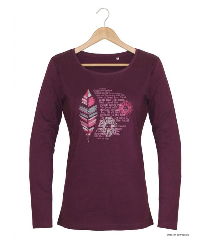 Tee-shirt MAYFLOWER NACHO2 - Manches longues violet sérigraphié