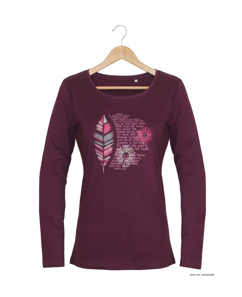 Tee-shirt MAYFLOWER NACHO2 - Manches longues violet sérigraphié