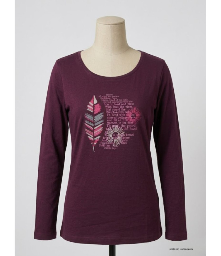 Tee-shirt MAYFLOWER NACHO2 - Manches longues violet sérigraphié