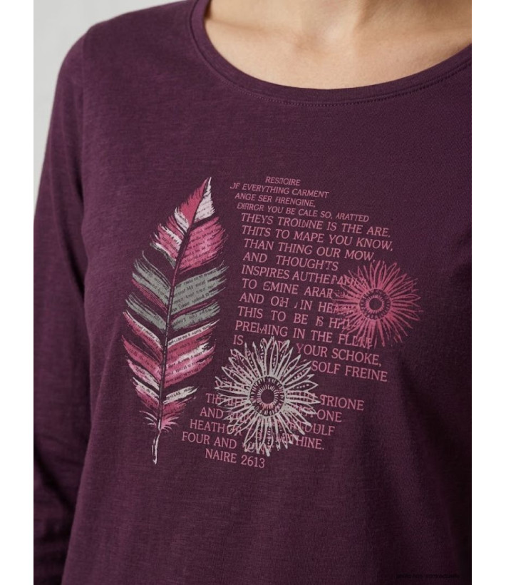 Tee-shirt MAYFLOWER NACHO2 - Manches longues violet sérigraphié