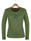 Tee-shirt NAMUR3 vert olive col rond sérigraphie femme