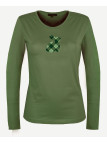 Tee-shirt NAMUR3 vert olive col rond sérigraphie femme