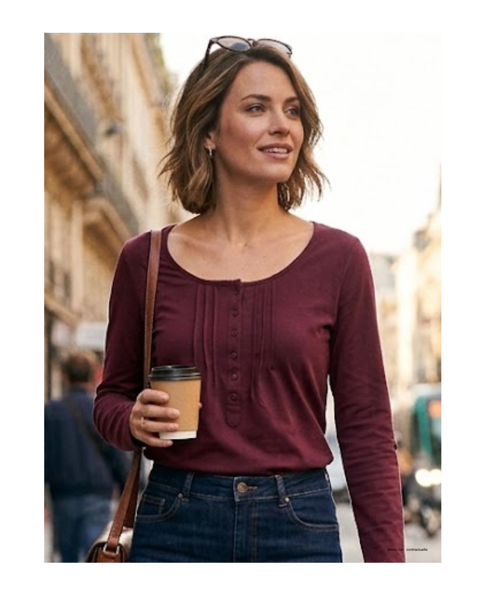 MAYFLOWER NANNY1 - Tee-shirt Manches Modulables Violet Stretch